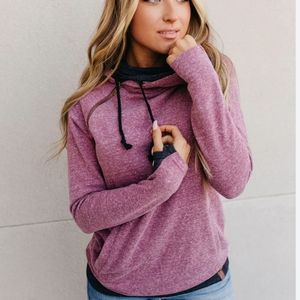 AMPERSAND AVE Pink Heathered Hoodie